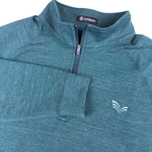 Turtleson 1/4 Zip Pullover Mens Size M Teal Heathered Performance Golf Swish